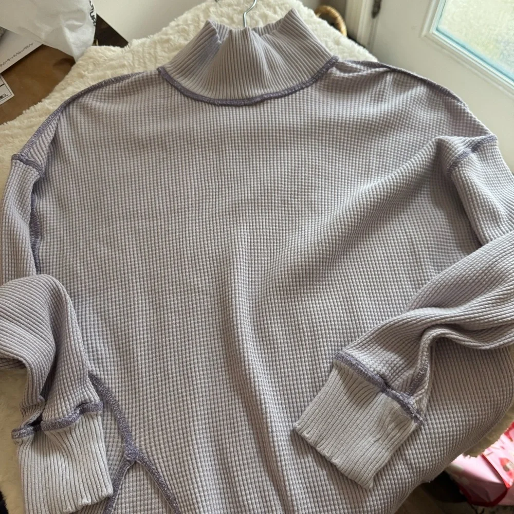 Urban Outfitters Purple Alabaster Womens Waffle Knit Turtleneck - Picture 9 of 12